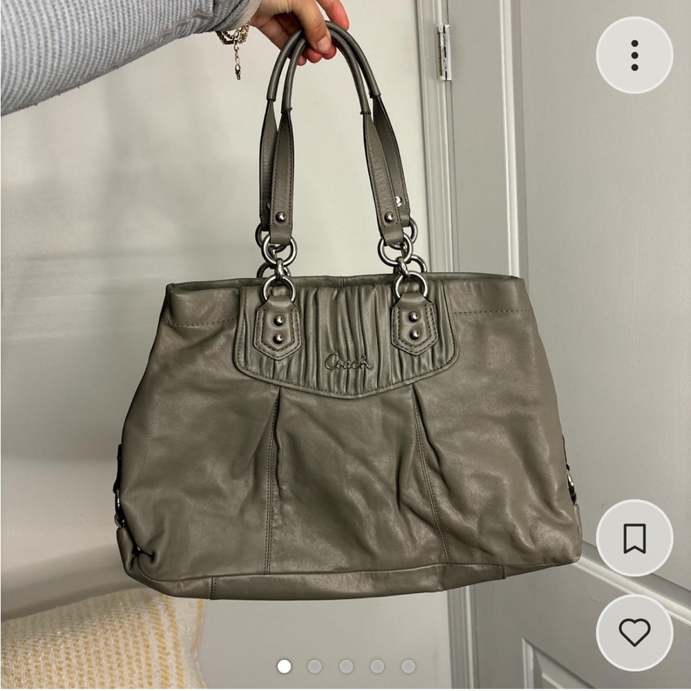 Coach Gray Leather Tote Bag